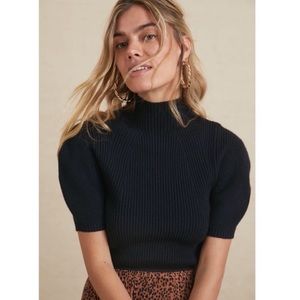 Anthropologie Maeve Short-Sleeve Turtleneck